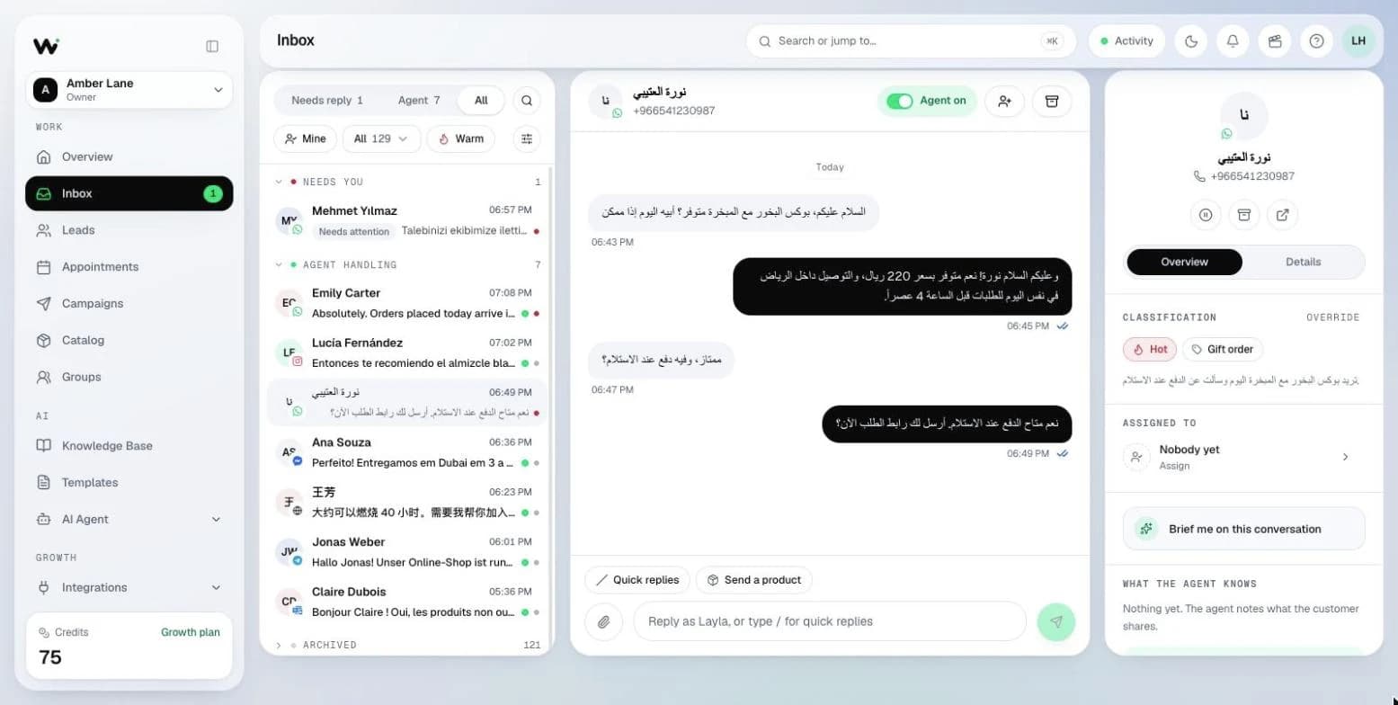 收件箱:一段阿拉伯语对话