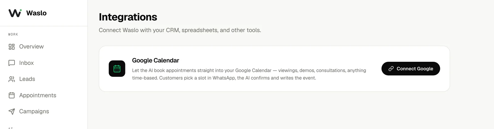 Step 5 — Connect the Calendar