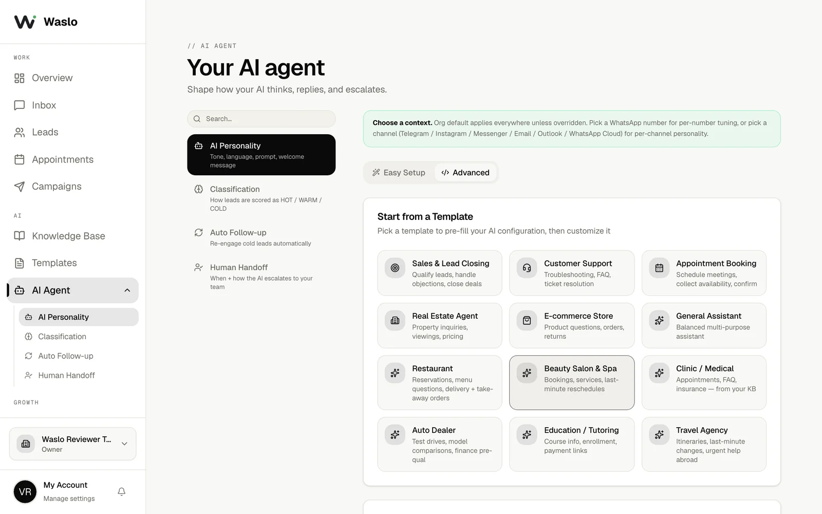 Step 4 — Tune the Agent Personality